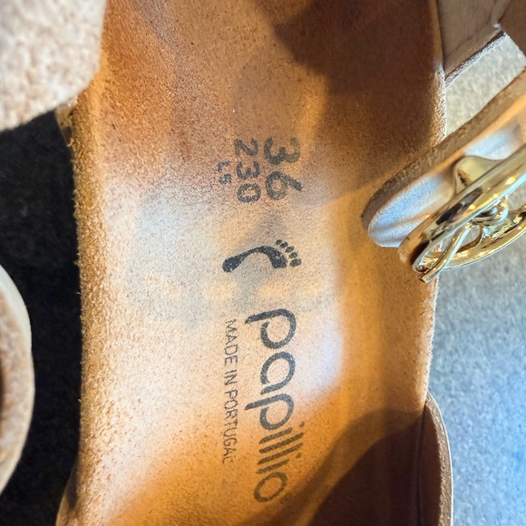 Papillo/Birkenstock Suede "Sand" Mary Janes, Cork Wedge Heels, Size 36. EUC. - Picture 6 of 7